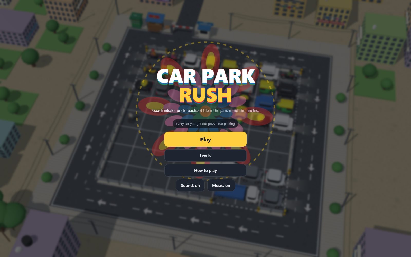 Car Park Rush title screen